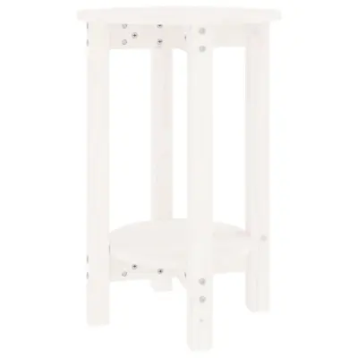 Klubska mizica - kavna mizica - Nizka mizica bela Ø 40x60 cm trdna borovina