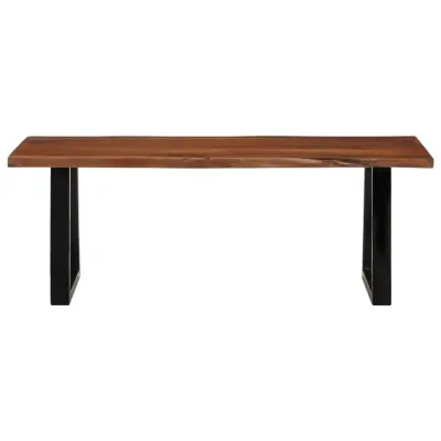 Klubska mizica - kavna mizica - Nizka mizica medeno rjava 110x55x40 cm trden akacijev les