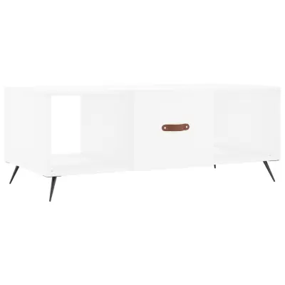 Klubska mizica - kavna mizica - Nizka mizica bela 102x50x40 cm inženirski les