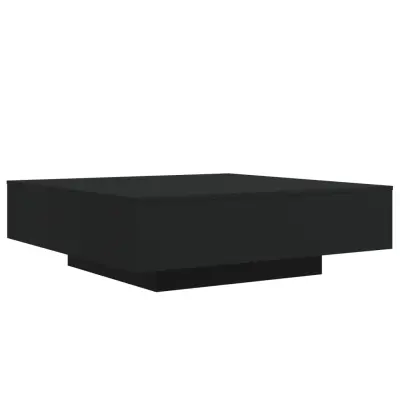 Klubska mizica - kavna mizica - Nizka mizica črna 100x100x31 cm inženirski les