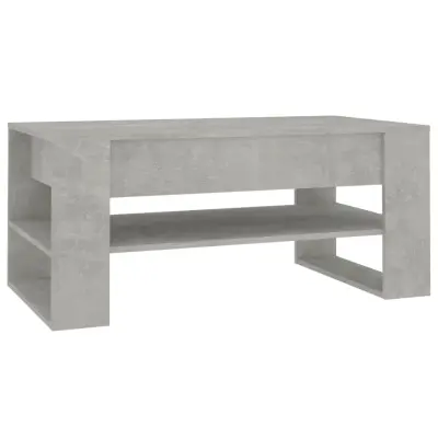 Klubska mizica - kavna mizica - Nizka mizica betonsko siva 102x55x45 cm konstruiran les