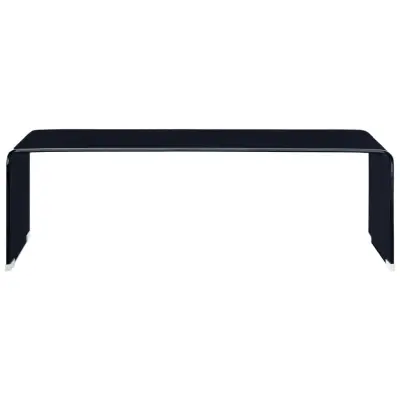 Klubska mizica - kavna mizica - Nizka mizica črna 98x45x31 cm kaljeno steklo