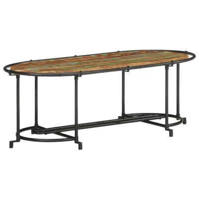 Klubska mizica - kavna mizica - Nizka mizica 110x55x40 cm trden predelan les