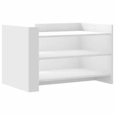 Klubska mizica - kavna mizica - Nizka mizica bela 80x50x50 inženirski les