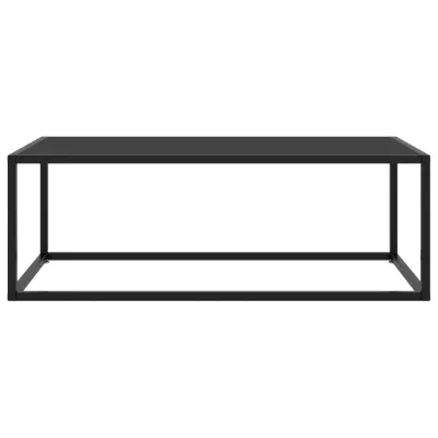 Klubska mizica - kavna mizica - Nizka mizica črna s črnim steklom 100x50x35 cm