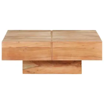 Klubska mizica - kavna mizica - Nizka mizica 80x80x28 cm trden akacijev les