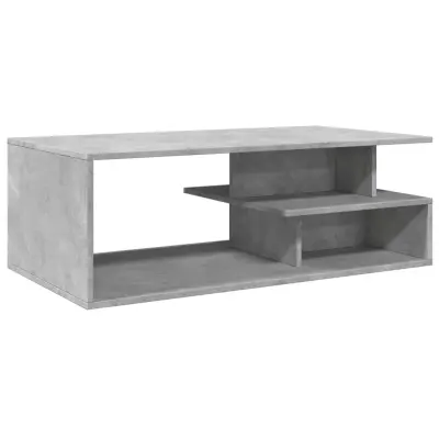 Klubska mizica - kavna mizica - Nizka mizica betonsko siva 102x55x35 cm inženirski les
