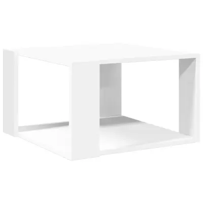 Klubska mizica - kavna mizica - Nizka mizica bela 51,5x51,5x30 cm inženirski les