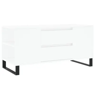 Klubska mizica - kavna mizica - Nizka mizica bela 102x44,5x50 cm inženirski les