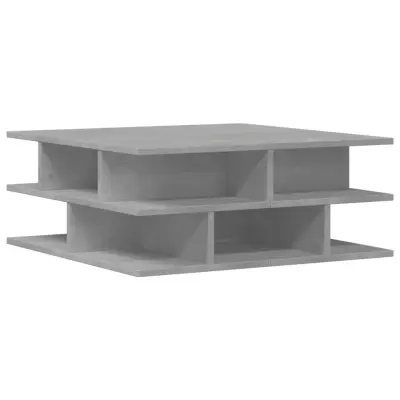 Klubska mizica - kavna mizica - Nizka mizica betonsko siva 70x70x29 cm inženirski les