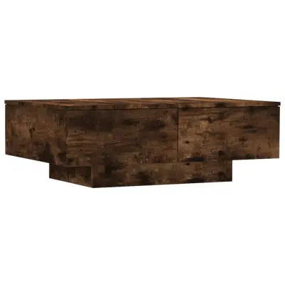 Klubska mizica - kavna mizica - Nizka mizica dimljeni hrast 90x60x31 cm konstruiran les