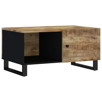 Klubska mizica - kavna mizica - Nizka mizica 80x50x40 cm trden mangov les in inženirski les
