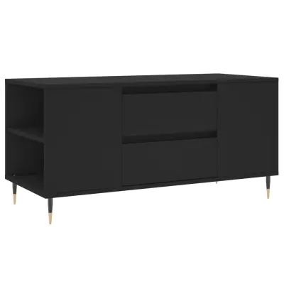 Klubska mizica - kavna mizica - Nizka mizica črna 102x44,5x50 cm inženirski les