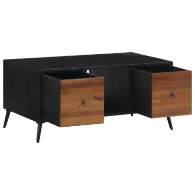 Klubska mizica - kavna mizica - Nizka mizica 90x50x41 cm trdna predelana tikovina