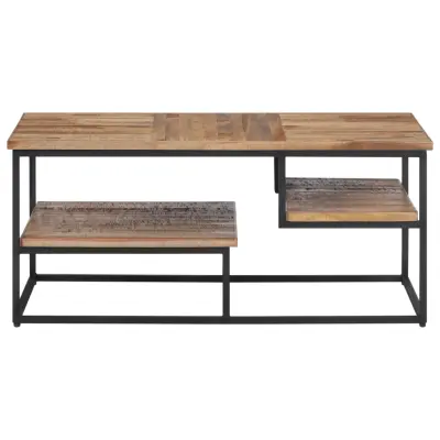 Klubska mizica - kavna mizica - Nizka mizica 90x50x39 cm trdna predelana tikovina