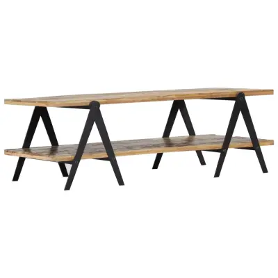 Klubska mizica - kavna mizica - Nizka mizica 115x60x40 cm trden predelan les