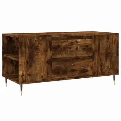 Klubska mizica - kavna mizica - Nizka mizica dimljeni hrast 102x44,5x50 cm inženirski les