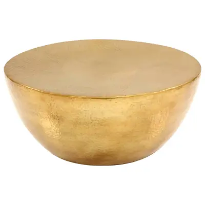 Klubska mizica - kavna mizica - Nizka mizica iz sploščenega aluminija 70x30 cm medeninasta