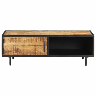 Klubska mizica - kavna mizica - Nizka mizica 105x50x35 cm robusten mangov les