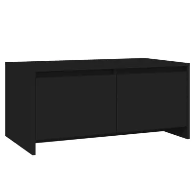 Klubska mizica - kavna mizica - Nizka mizica črna 90x50x41,5 cm iverna plošča