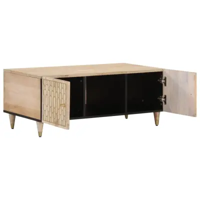Klubska mizica - kavna mizica - Nizka mizica 100x54x40 cm trden mangov les