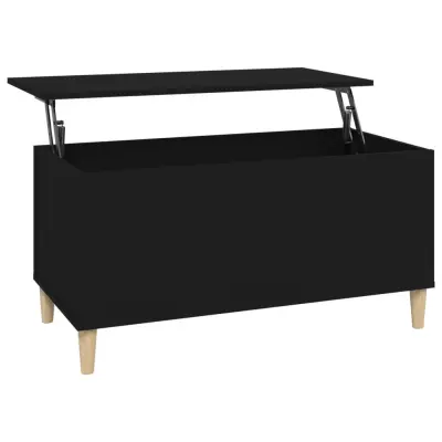Klubska mizica - kavna mizica - Nizka mizica črna 90x44,5x45 cm inženirski les