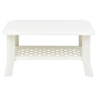 Klubska mizica - kavna mizica - Nizka mizica bela 90x60x46 cm plastika