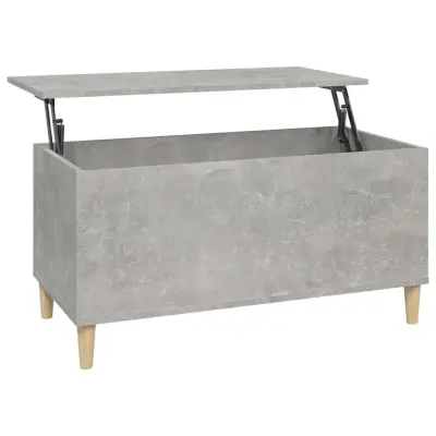 Klubska mizica - kavna mizica - Nizka mizica betonsko siva 90x44,5x45 cm inženirski les