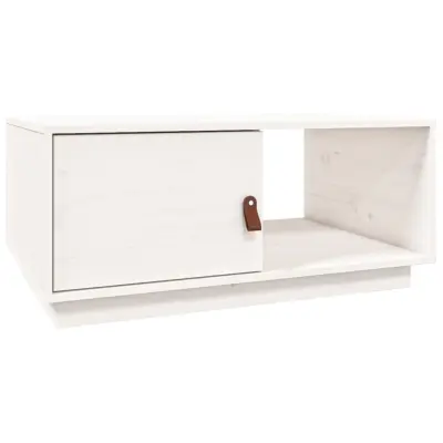 Klubska mizica - kavna mizica - Nizka mizica bela 80x50x35,5 trdna borovina