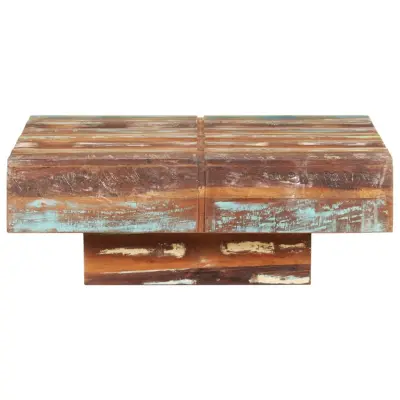 Klubska mizica - kavna mizica - Nizka mizica 80x80x28 cm trden predelan les