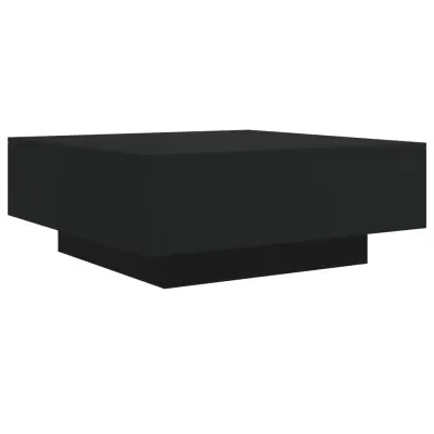 Klubska mizica - kavna mizica - Nizka mizica črna 80x80x31 cm iverna plošča