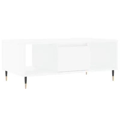 Klubska mizica - kavna mizica - Nizka mizica bela 90x50x36,5 cm inženirski les