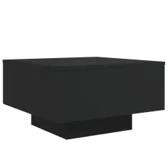 Klubska mizica - kavna mizica - Nizka mizica črna 55x55x31 cm inženirski les