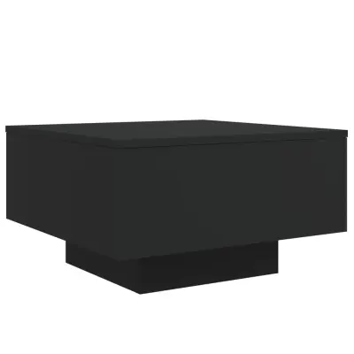 Klubska mizica - kavna mizica - Nizka mizica črna 55x55x31 cm inženirski les