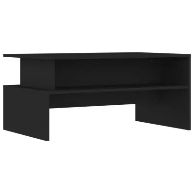 Klubska mizica - kavna mizica - Nizka mizica črna 90x55x42,5 cm inženirski les