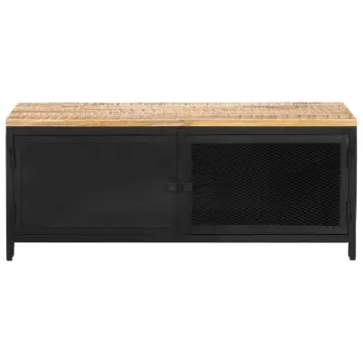 Klubska mizica - kavna mizica - Nizka mizica 90x50x37 cm trden robusten mangov les