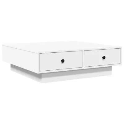 Klubska mizica - kavna mizica - Nizka mizica bela 90x90x28 cm iverna plošča