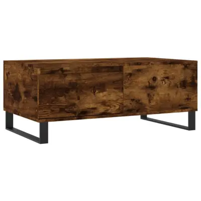 Klubska mizica - kavna mizica - Nizka mizica dimljeni hrast 90x50x36,5 cm inženirski les