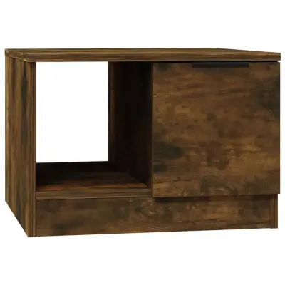 Klubska mizica - kavna mizica - Nizka mizica dimljeni hrast 50x50x36 cm konstruiran les