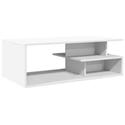 Klubska mizica - kavna mizica - Nizka mizica bela 102x55x35 cm inženirski les