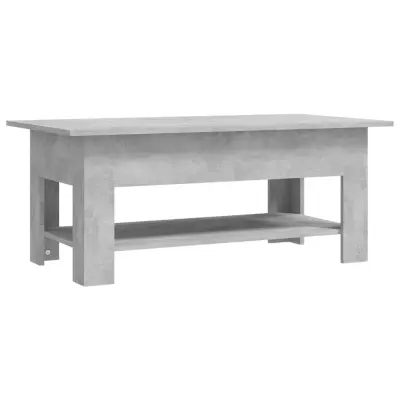 Klubska mizica - kavna mizica - Nizka mizica betonsko siva 102x55x42 cm iverna plošča