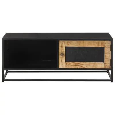 Klubska mizica - kavna mizica - Nizka mizica 90x50x35 cm robusten mangov les