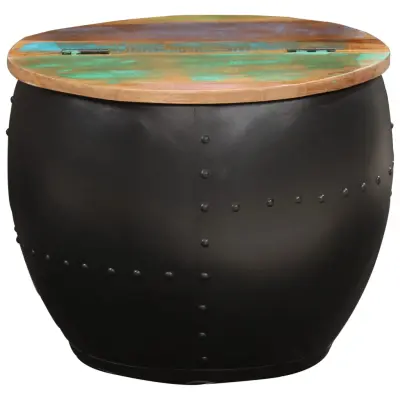 Klubska mizica - kavna mizica - Nizka mizica 53x43 cm trden predelan les