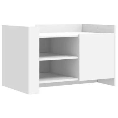 Klubska mizica - kavna mizica - Nizka mizica bela 80x50x50 inženirski les