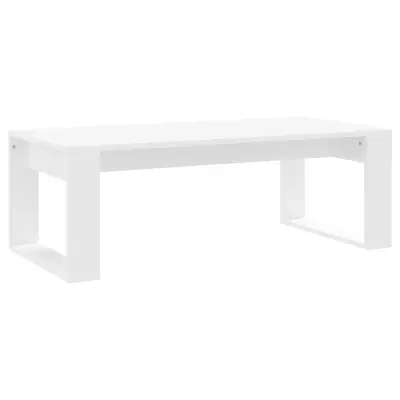 Klubska mizica - kavna mizica - Nizka mizica bela 102x50x35 cm inženirski les