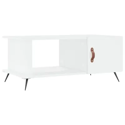Klubska mizica - kavna mizica - Nizka mizica bela 90x50x40 inženirski les