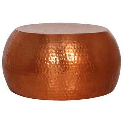 Klubska mizica - kavna mizica - Nizka mizica medenina Ø55x28 cm aluminij