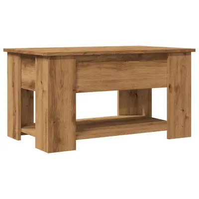 Klubska mizica - kavna mizica - Nizka mizica artisan hrast 79x49x41 cm inženirski les