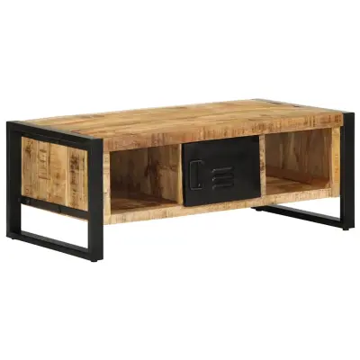 Kava miza - kavna mizica - Nizka mizica 90x50x36 cm Masivni neobdelan les Mango