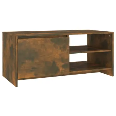 Klubska mizica - kavna mizica - Nizka mizica dimljeni hrast 102x50x45 cm konstruiran les
